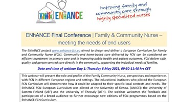 ENhANCE Final Conference | Family & Community Nurse – meeting the needs of end users