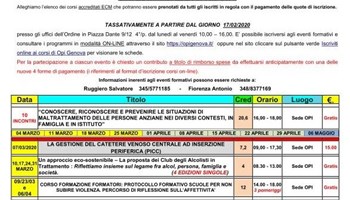 Piano formativo del primo semestre 2020 di OPI Genova