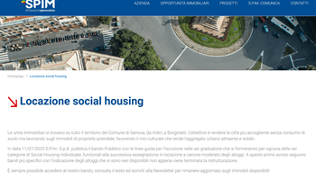 Bando pubblico per locazione appartamenti in Social Housing, SPIM Comune di Genova