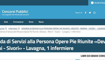 Concorso pubblico, per esami, per la copertura di un posto di Infermiere