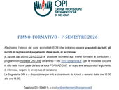 Al via le iscrizioni ai corsi di formazione del primo semestre 2026