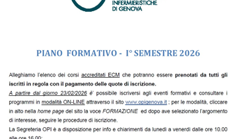 Al via le iscrizioni ai corsi di formazione del primo semestre 2026