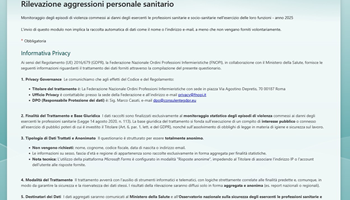 Rilevazione aggressioni personale sanitario,  survey
